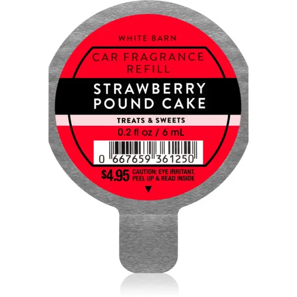 Bath & Body Works Strawberry Pound Cake parfum pentru masina rezervă 6 ml