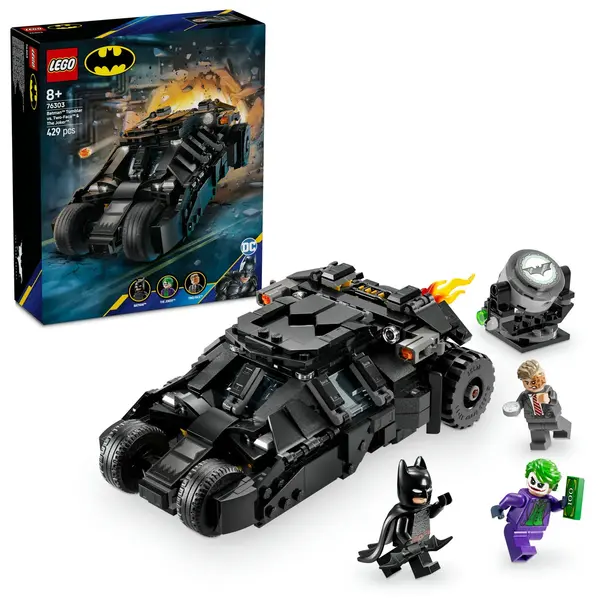 Batman Tumbler vs. Two-Face si Joker