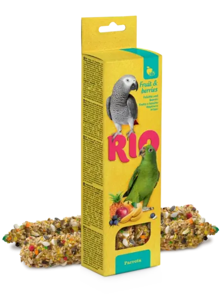 Batoane cu fructe de padure pentru papagali Rio, 2 x 90g