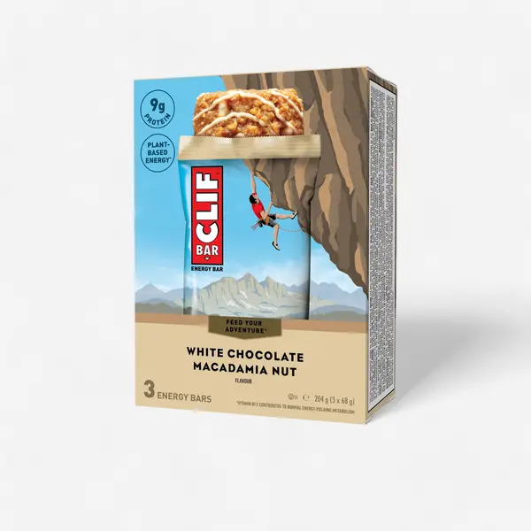 Batoane energizante CLIF BAR Ciocolată albă & macadamia (3x68 g)