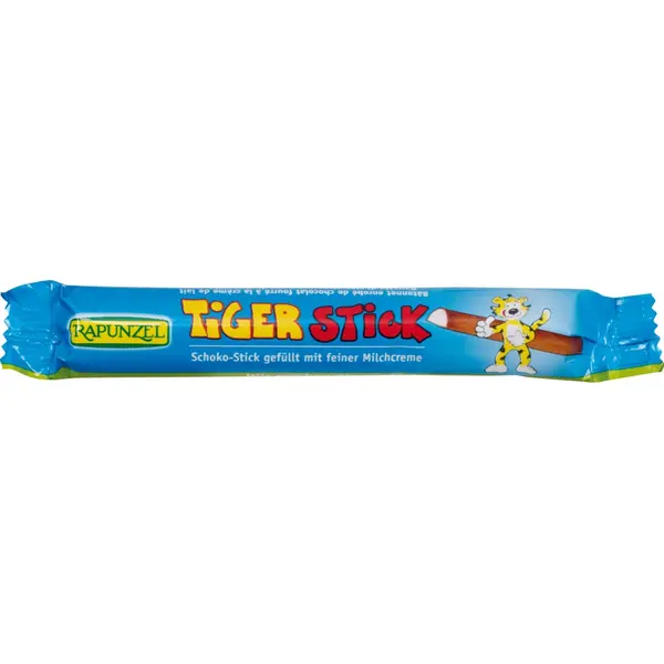 Baton bio cu lapte integral Tiger Stick, 22g, Rapunzel