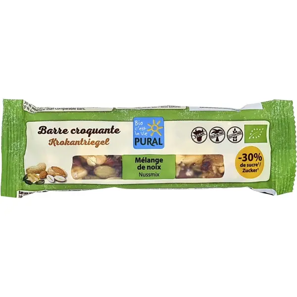 Baton crocant cu mix de nuci fara gluten, eco - 35 g