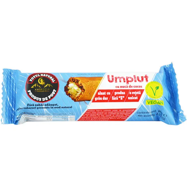 Baton cu Nuca de Cocos fara Zahar Adaugat 60g
