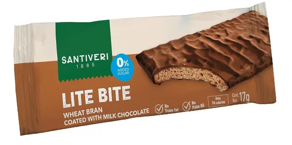 Baton de ciocolată cu ciocolată cu lapte, 17 g, Santiveri