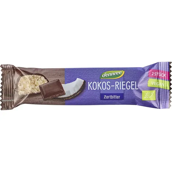 Baton de cocos cu glazura de ciocolata amaruie, eco - 40 g