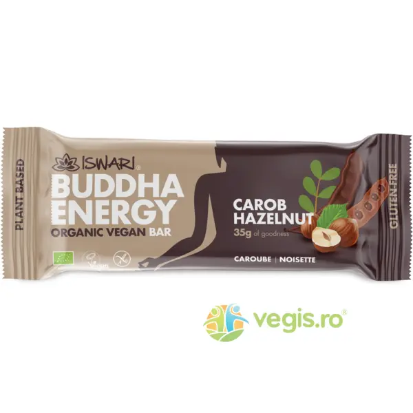 Baton Energizant cu Alune de Padure si Carob fara Gluten Ecologic/Bio 35g