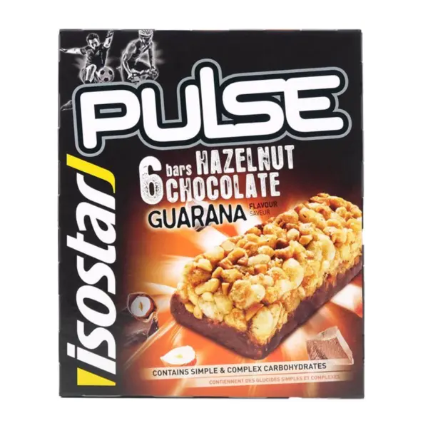 Baton energizant cu alune si guarana Pulse, 6 x 23g, Isostar