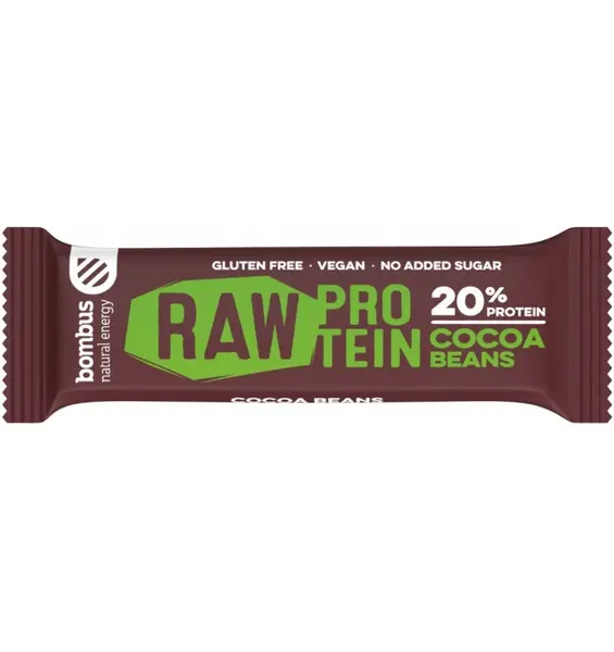 BATON PROTEIC CU BOABE DE CACAO, 20% PROTEINE, 50G