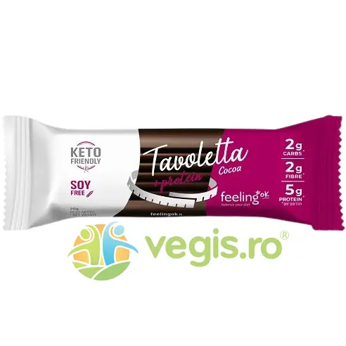 Baton Proteic de Ciocolata Low-Carb, fara Zahar Adaugat 20g