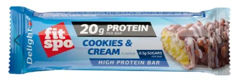 Baton proteic Delight, biscuiți cu cremă, 60 g, FitSpo
