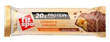 Baton proteic Deluxe, biscuiți și caramel, 60 g, FitSpo