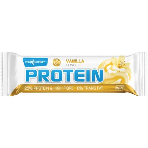 Baton proteic in glazura alba cu aroma de vanilie, 60g, Max Sport