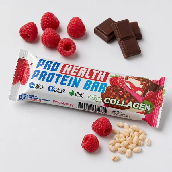 Baton Proteic Raspberry + Collagen, 50g - Baton