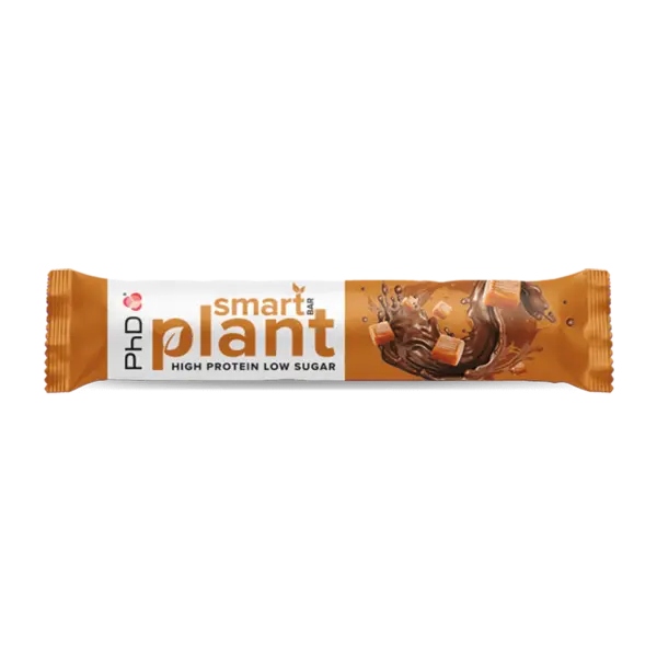 Baton proteic vegetal cu aroma de caramel sarat Smart Bar Plant, 64g, PhD