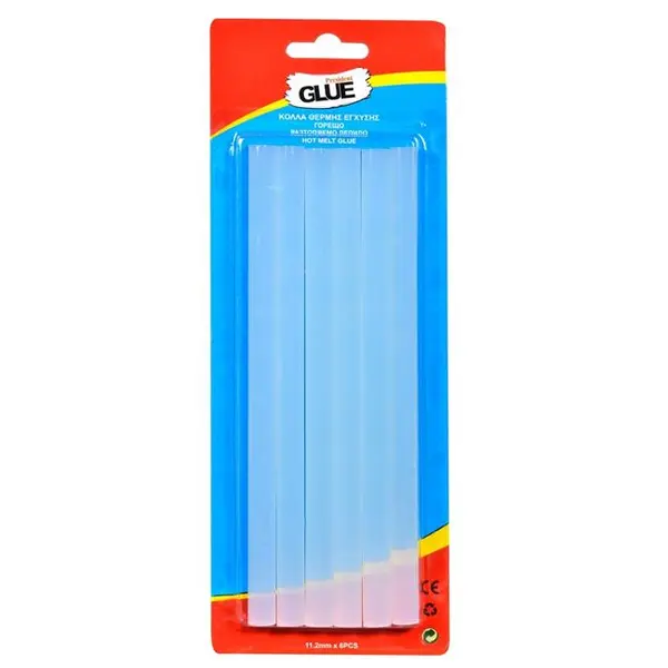 Baton silicon lipire la cald,11.2mmx20cm,6 bucati set,alb transparent