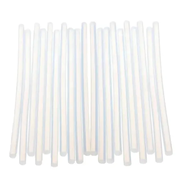 Baton silicon,lipire la cald,7mmx20cm,20 bucati set,alb transparent
