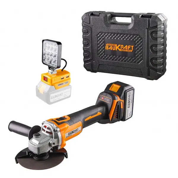 Baukraft Polizor unghiular Baukraft BK-BAG72, fara perii, disc 125 mm, 18V, cu acumulator 4Ah, 9000 rpm