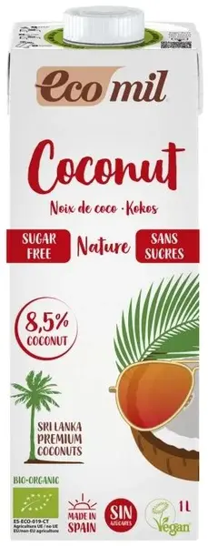 Băutură bio de cocos, fără zahăr, 1 l, Ecomil