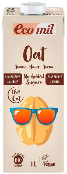 Băutură bio de ovăz, fără zahăr adăugat, 1 l, Ecomil