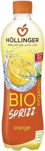 Băutură carbogazoasă organică cu portocală, 500 ml, Hollinger