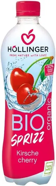 Băutură carbogazoasă organică cu vișine, 500 ml, Hollinger