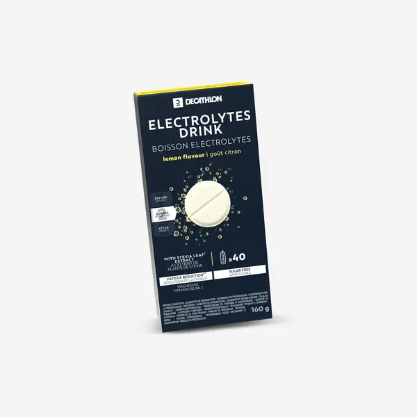 Băutură cu electroliți fără zahăr, tablete efervescente cu lămâie 40x4gr