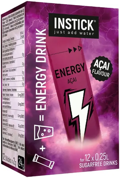 Băutură energizantă instant, açaí, 12 x 2 g, Instick