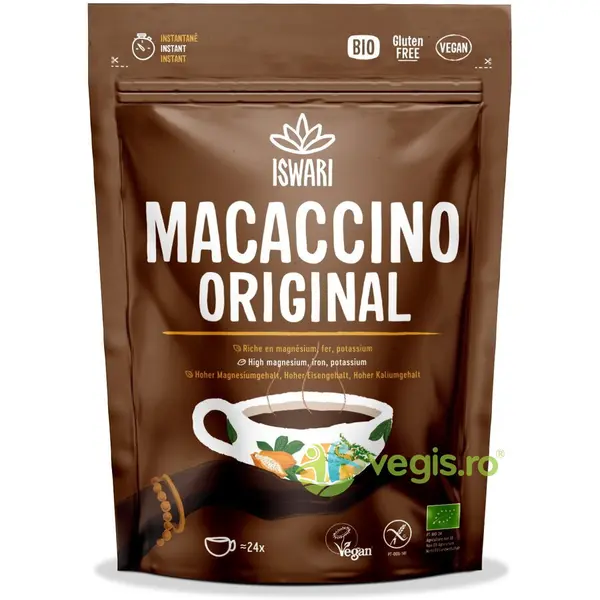Bautura Instant Energizanta Macaccino Original Reishi fara Gluten Ecologica/Bio 250g