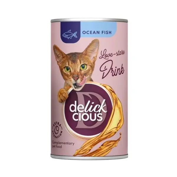 Bautura pentru pisici Delickcious cu peste oceanic 140 gr