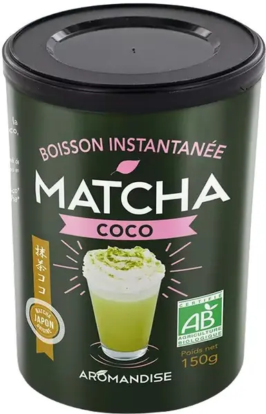 Băutură tonifiantă cu matcha și lapte de cocos, 150 g, Aromandise