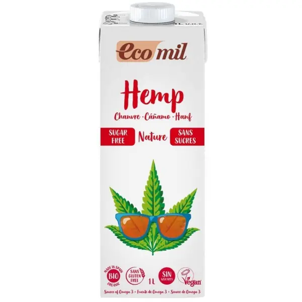 Bautura Vegetala BIO din Canepa Natur, fara Zahar, 1 l, Ecomil