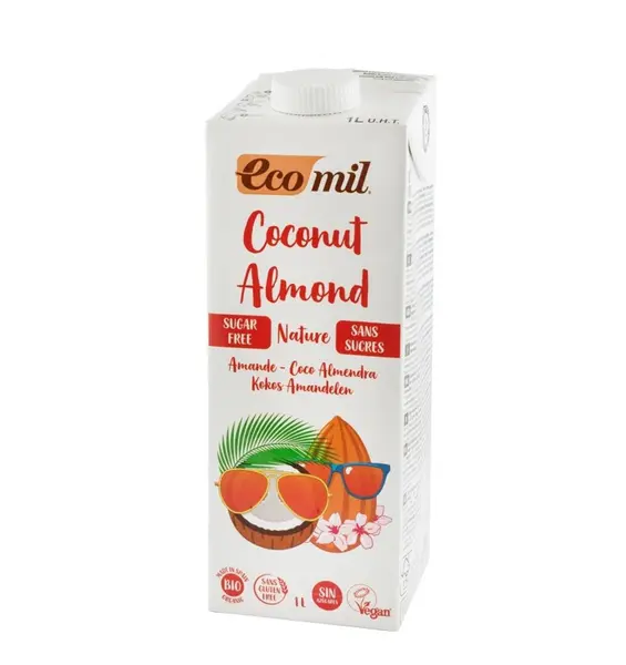 Bautura vegetala de cocos cu migdale, fara zahar, Bio, 1L