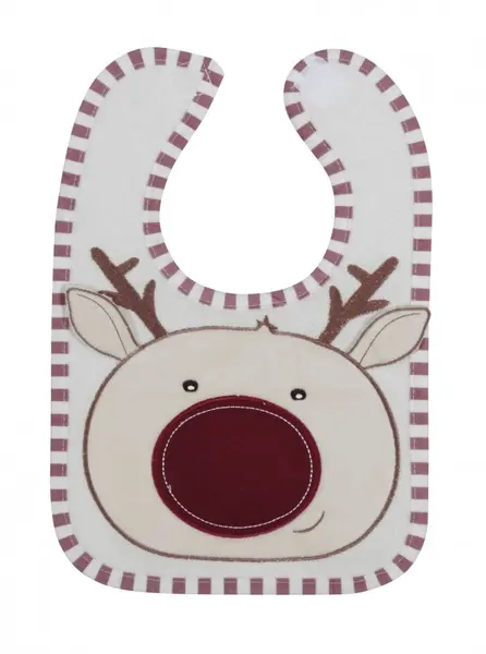 Baveta cu motive de Craciun 3D, 26 x 20 cm cu broderie, Ren