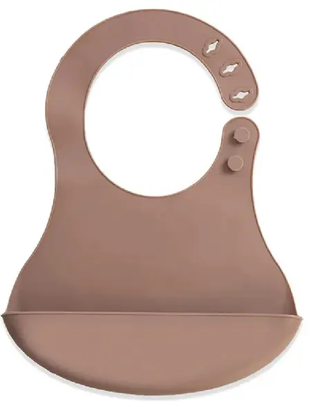 Bavetă din silicon BabyJem - Mini, culoare latte