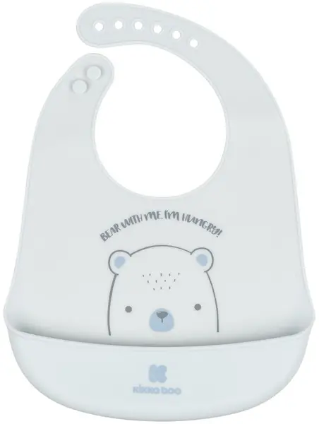 Bavetă din silicon KikkaBoo - Bear with me, Blue