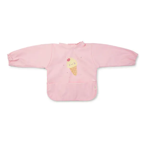 Baveta impermeabila cu maneci si buzunar Ice Cream pink