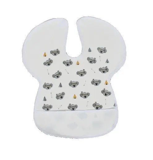 Baveta impermeabila cu protectii pentru umeri SeviBebe alb