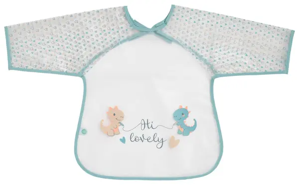 Baveta impermeabilă pentru bebeluși cu mâneci Babycalin - Dinozauri