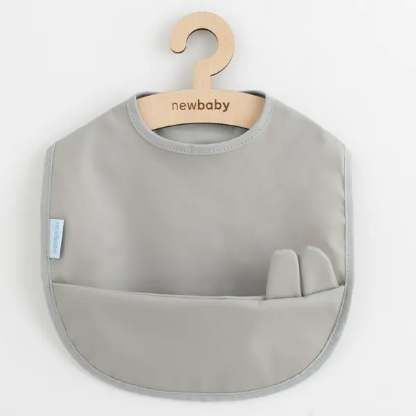 Baveta lavabila, New Baby, 35x45 cm, Grey