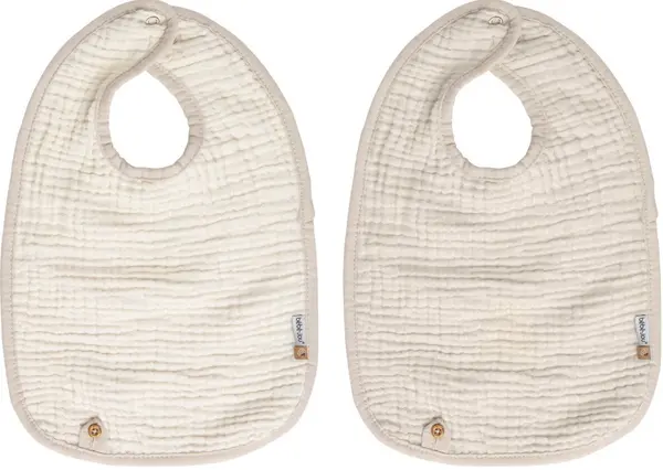 Bavete Bebe-Jou - Pure Cotton Sand, 2 buc