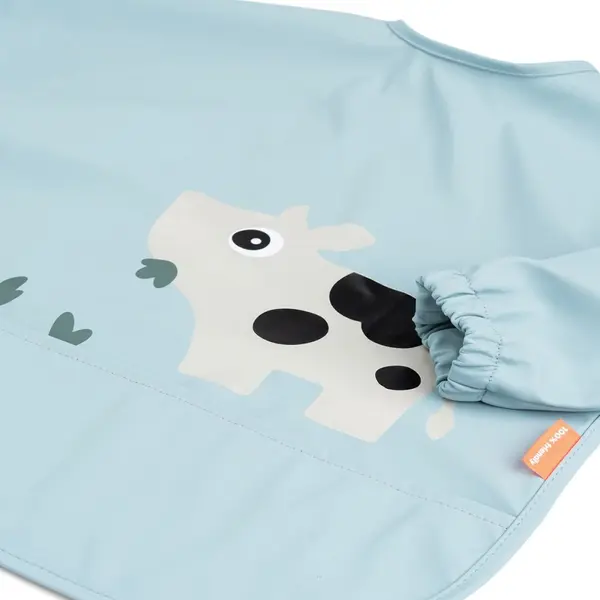 Bavetica cu maneci si buzunar Done by Deer Tiny Farm blue