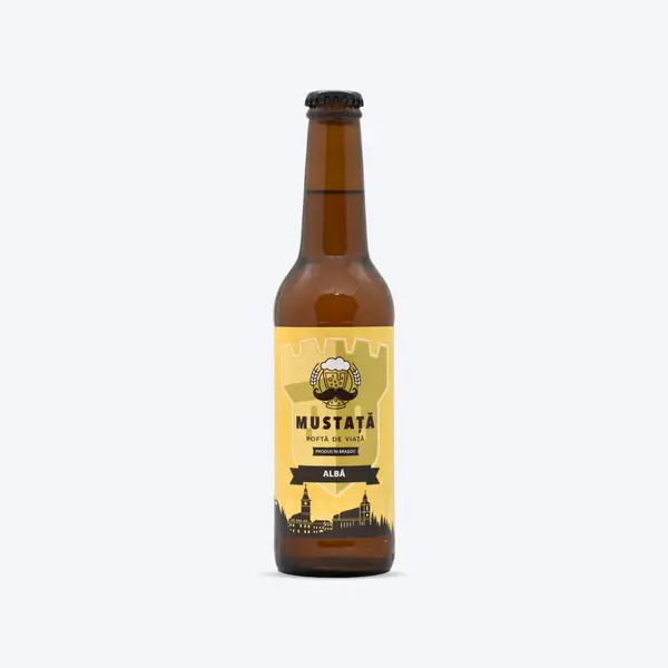 Bax, bere artizanală, Mustață de Bere, Albă, 330ml - Sticlă 0.33L / 24 buc.