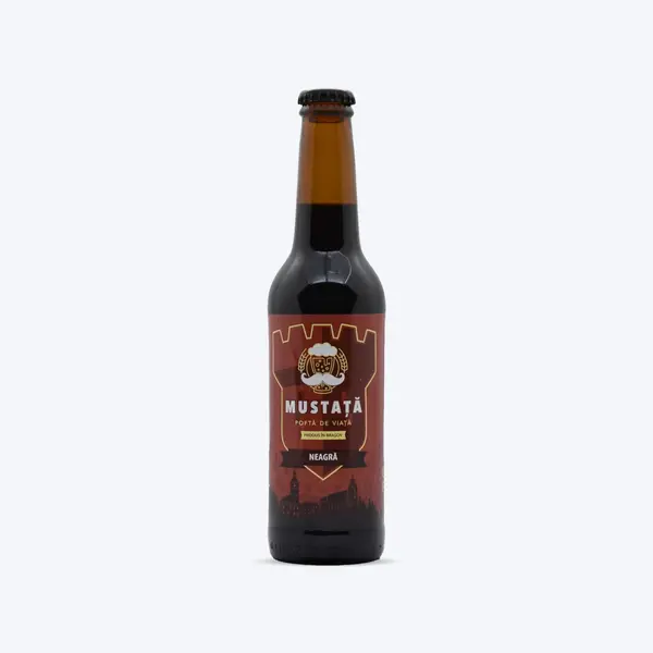 Bax, bere artizanală, Mustață de Bere, Neagră, 330ml - Sticlă 0.33L / 24 buc.