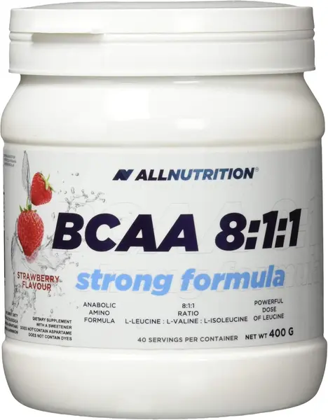 BCAA 8:1:1 Strong Formula, căpșună, 400 g, AllNutrition