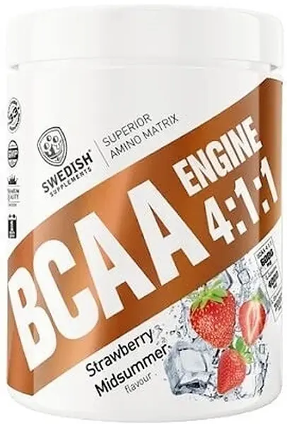 BCAA Engine 4:1:1, căpșună, 400 g, Swedish Supplements