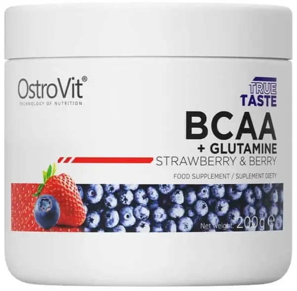 BCAA + Glutamine, căpșună și fructe de pădure, 200 g, OstroVit