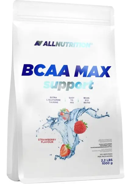 BCAA Max Support, căpșună, 1 kg, AllNutrition
