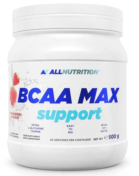 BCAA Max Support, căpșună, 500 g, AllNutrition