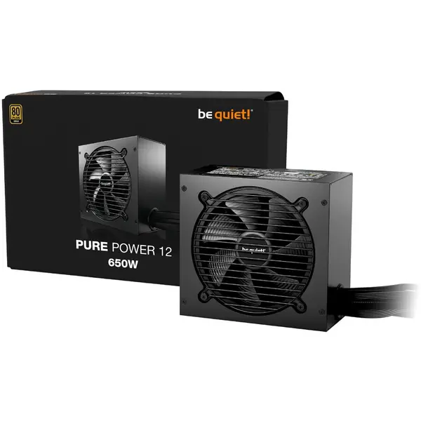 Be quiet! Sursa alimentare Be quiet! BP002EU, PURE POWER 12, 80+ Gold, 650 W, 20+4 pin ATX, Negru