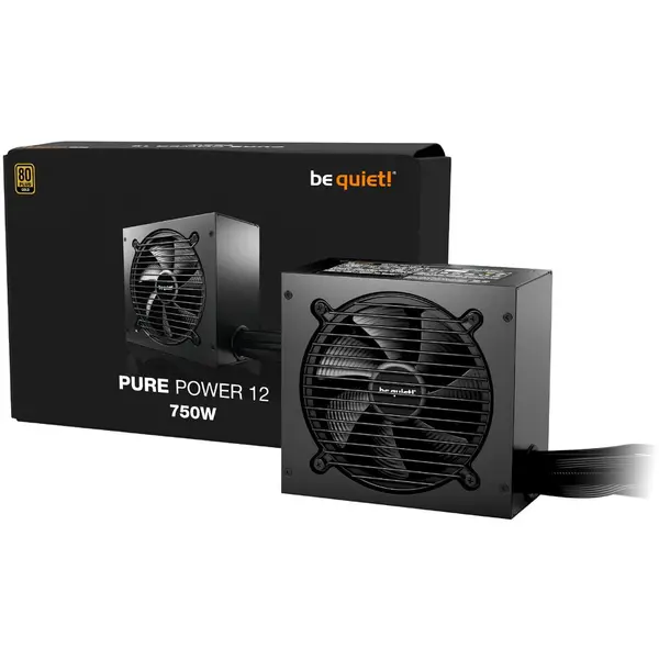 Be quiet! Sursa alimentare Be quiet! BP003EU, PURE POWER 12, 80+ Gold, 750 W, 20+4 pin ATX, Negru